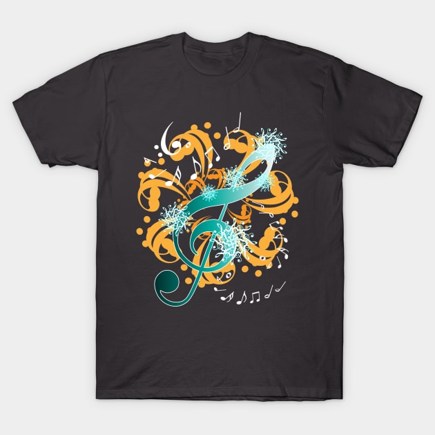 Music Notes T-Shirt by HK Chik